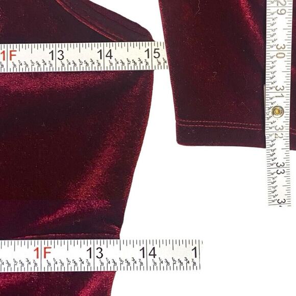 Velvet Babydoll Slip Dress‎ Womens Small Burgundy Y2K Cocktail Formal Homecoming - Picture 5 of 7